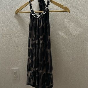 Cheetah gray/black halter top